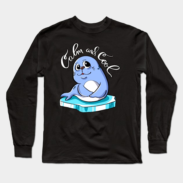 Seal Cute Calm and Cool Long Sleeve T-Shirt by playlite